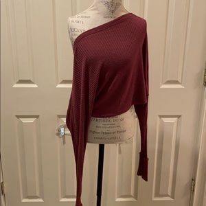 Wide neck/ off the shoulder cropped sweater